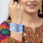 Shimmer Carved Silver Bangles - Image 3