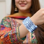 Shimmer Carved Silver Bangles - Image 2