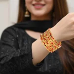 Golden Ember Stone Bangle Set - Image 3