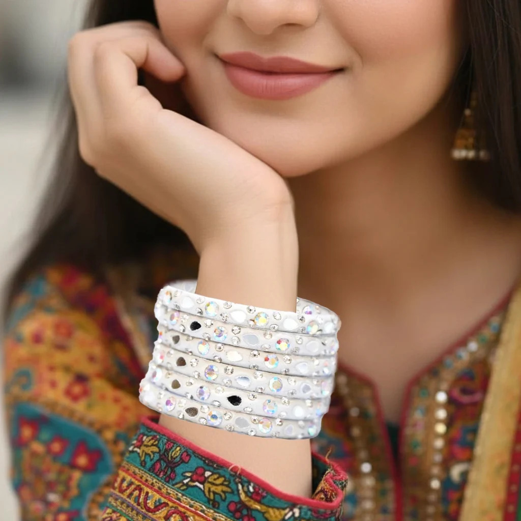 Pearl Glow White Bangle Set