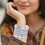 Frosted Prism Silver Bangles - Image 3