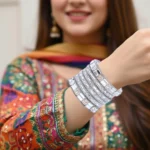 Frosted Prism Silver Bangles - Image 2