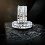 Silver Crystal Grid Bangles - Image 4