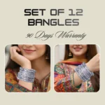 Intricate Silver-Toned Bangle Set - Image 8
