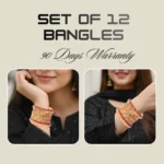 Gold & Ruby-Red Bangle Set - Image 8