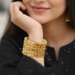 Golden Geometric Charm Bangles - Image 2