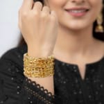 Golden Geometric Charm Bangles - Image 3