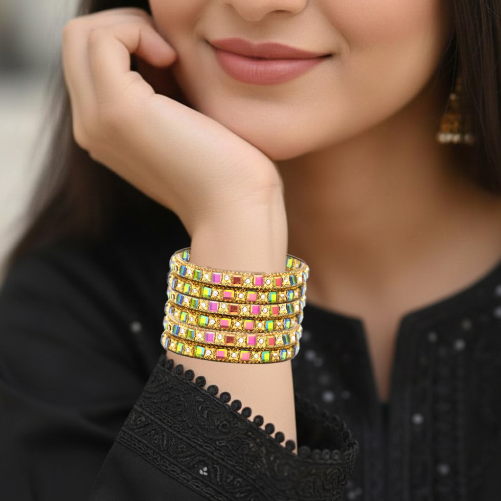 Rainbow Gleam Gem Bangles