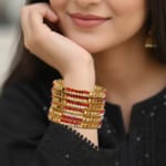 Scarlet Elegance Crystal Bangles