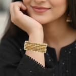 Golden Spark Weave Bangles