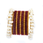 Ruby Pearl Glint Bangles - Image 3