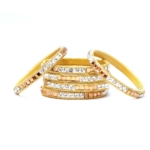 Golden Radiance Grid Bangles - Image 6