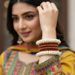 Ruby Pearl Glint Bangles