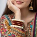 Ruby Pearl Glint Bangles - Image 2